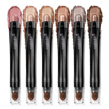 Neutral Eyeshadow Stick Makeup 6PCS Set, Brown Nude Metallic Shimmer Matte Cream