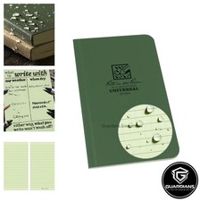 Weatherproof Soft Cover Pocket Notebook 3.5 x 6 Green Universal Pattern Memo Pad