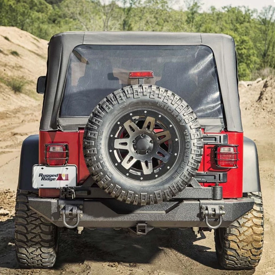 For Jeep Wrangler 1987-2006 Rugged Ridge Euro Style Black Tail Light Guards - Imagem 3 de 3