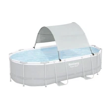 Bestway Flowclear Pool Canopy for 6' 11" to 11' 2" Above Ground Pools, Gray