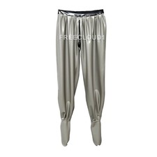 Gray Latex Trousers Pleated design with Socks Crotch Zip Rubber Pants 0.4mm