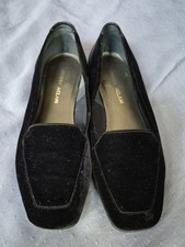 ANTONIO MELANI Black Velvet Square-Toe Loafers Womens 6.5 Classic Special Event