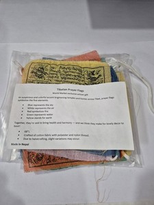 Multicolor Hand Block Printed Tibetan Prayer Flags Made in Nepal A2