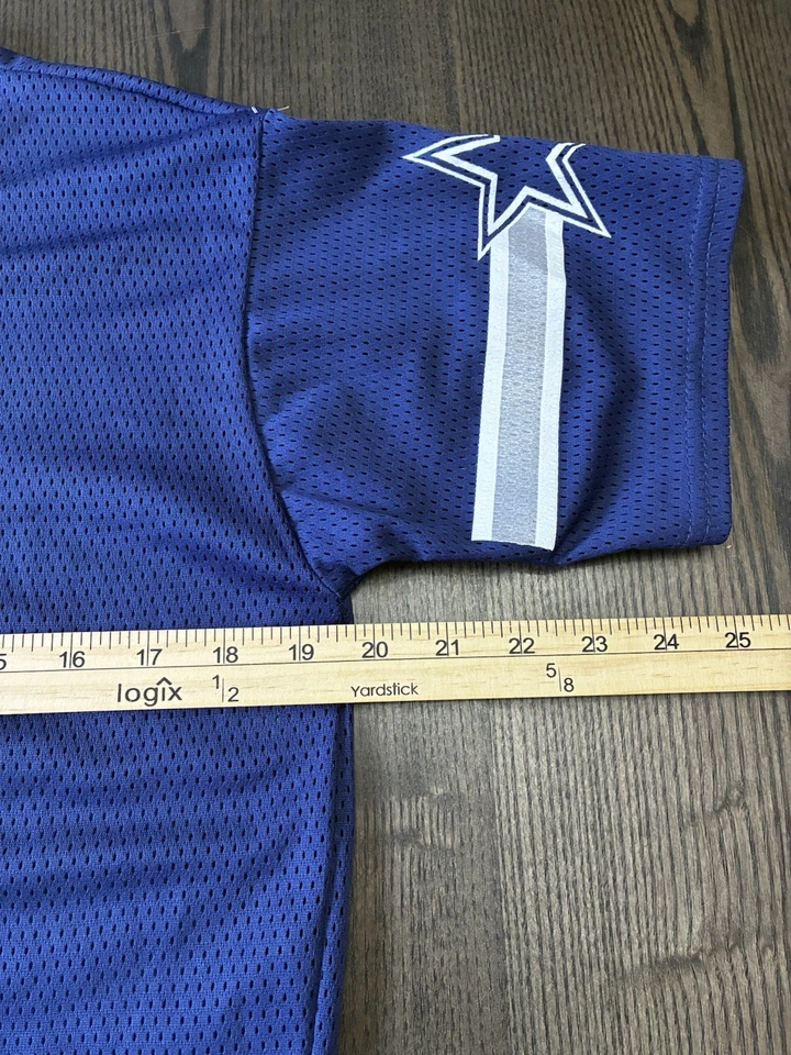 Camiseta Franklin vintage de los Dallas Cowboys juvenil/mujer grande cuello en V malla azul NFL Foto 4 de 4