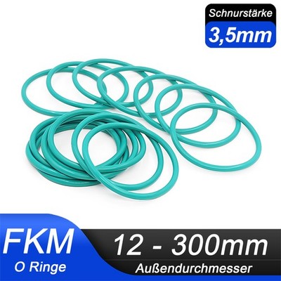 Schnurstärke 3,5mm O Ring Außen 12-300mm O-Ringe FKM 70 Grün Dichtung Dichtring