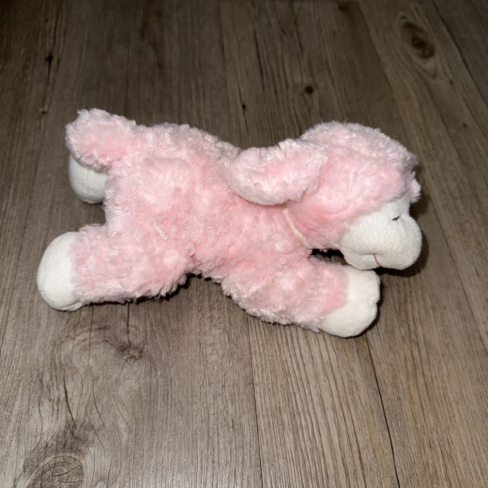 Baby Gund Plush Rattle Winky Pink Lamb Cuddle Sleeping Soft Stuffed Animal - Image 3 of 4