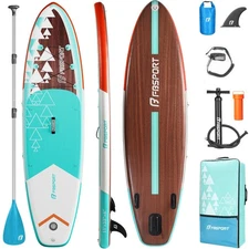 	FBSPORT 11' Premium Stand Up Paddle Board Yoga Board with SUP Accessories &	