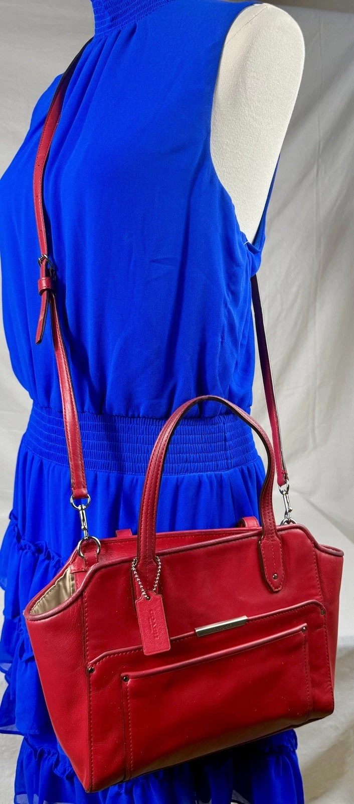 ???COACH CHERRY RED Taylor Bette Mini Tote 2WAY Borsa a tracolla in pelle