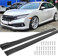 2PCS Universal Car Side Skirts, 86.6" Side Skirts Extension Splitter Lip, Car