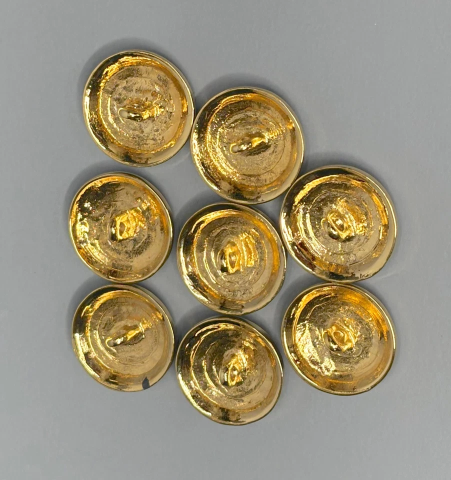 ST JOHN By Marie Gray Knits Cream Enamel & Gold Logo Replacement Buttons 8 Pcs - Image 4 of 4