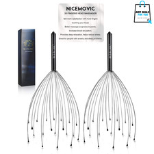 2 Pack 20 Finger Head Scalp Massager Manual Stress Relief Hair Growth Tool Gifts
