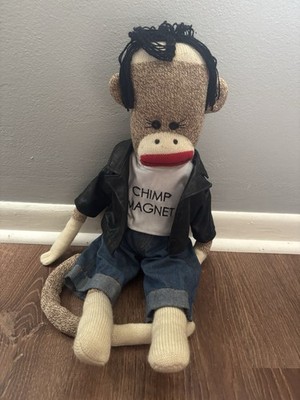 Rare 2005 Spunky Sock Monkey Danny Zuko Grease Movie Chimp Magnet Biker Jacket