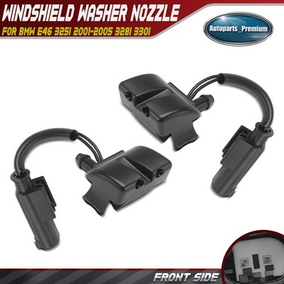2x Front Windshield Washer Nozzle Jet w/ Heated for BMW E46 325i 325xi 330i 323i