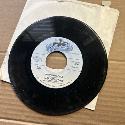 Harry Belafonte Turn Around/Mary's Boy Child COLLECTADLES 45 Add Ship $.10