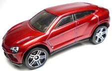 2014 HOT WHEELS HW CITY LAMBORGHINI URUS RED 1:64 DIECAST 2 3/4" SUV WITH BLACK