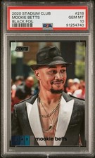 2020 Mookie Betts Topps Stadium Club #218 Black Foil SP PSA 10