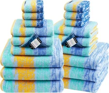 18-Pack Bath Towel Set Include 6 Bath Towels, 6 Hand Towels, 6 Wash Cloths, 1...