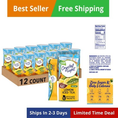Decaf Lemon Iced Tea Naturally Flavored Powdered Drink Mix, 72 ct Pack, 12 Ca...