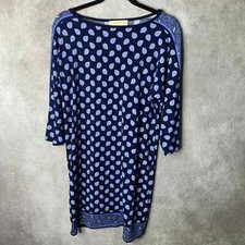 Michael Kors Dress Womens Small Blue Mandala Paisley Print 3/4 Sleeves Shift