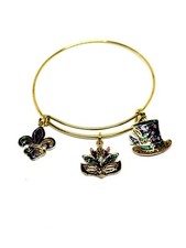 Mardi Gras Bangle Charm Bracelet