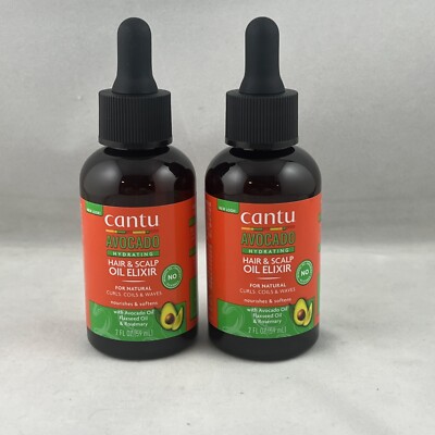 Lot Of 2 Cantu Avocado Hydrating Hair & Scalp Oil Elixir - 2 oz each