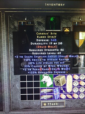 Diablo 2 Resurrected Cerebus' Bite Druid Helm 10% Life Leech -D2R-XBOX