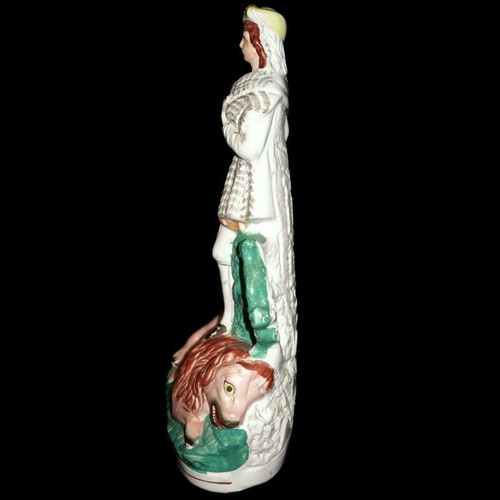 Staffordshire Art Pottery Figurine or Statue of a Lion Hunter, Scottish 16 1/4" - Picture 6 of 8