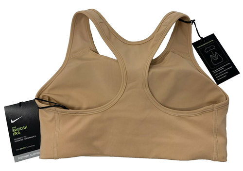 Nike Swoosh [M] Women's Padded Training/Yoga/Pickleball Bra-Nude BV3636-278 - Picture 2 of 2
