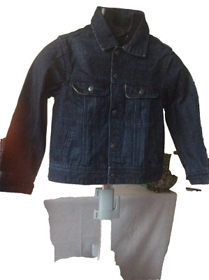 Gap Kinder Jeans Jacke Denim Dunkelblau Länge 17 ''Brustumfang 30'' Arm 17 Zoll Neu