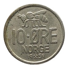 Norway 10 Ore 1959 Coin H123