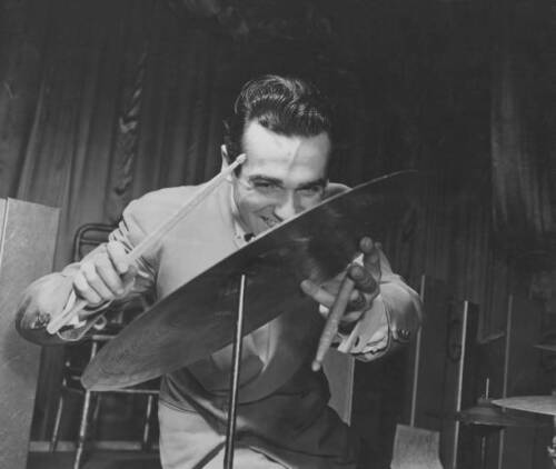 American jazz drummer & bandleader Gene Krupa plays both sides a c Old Photo