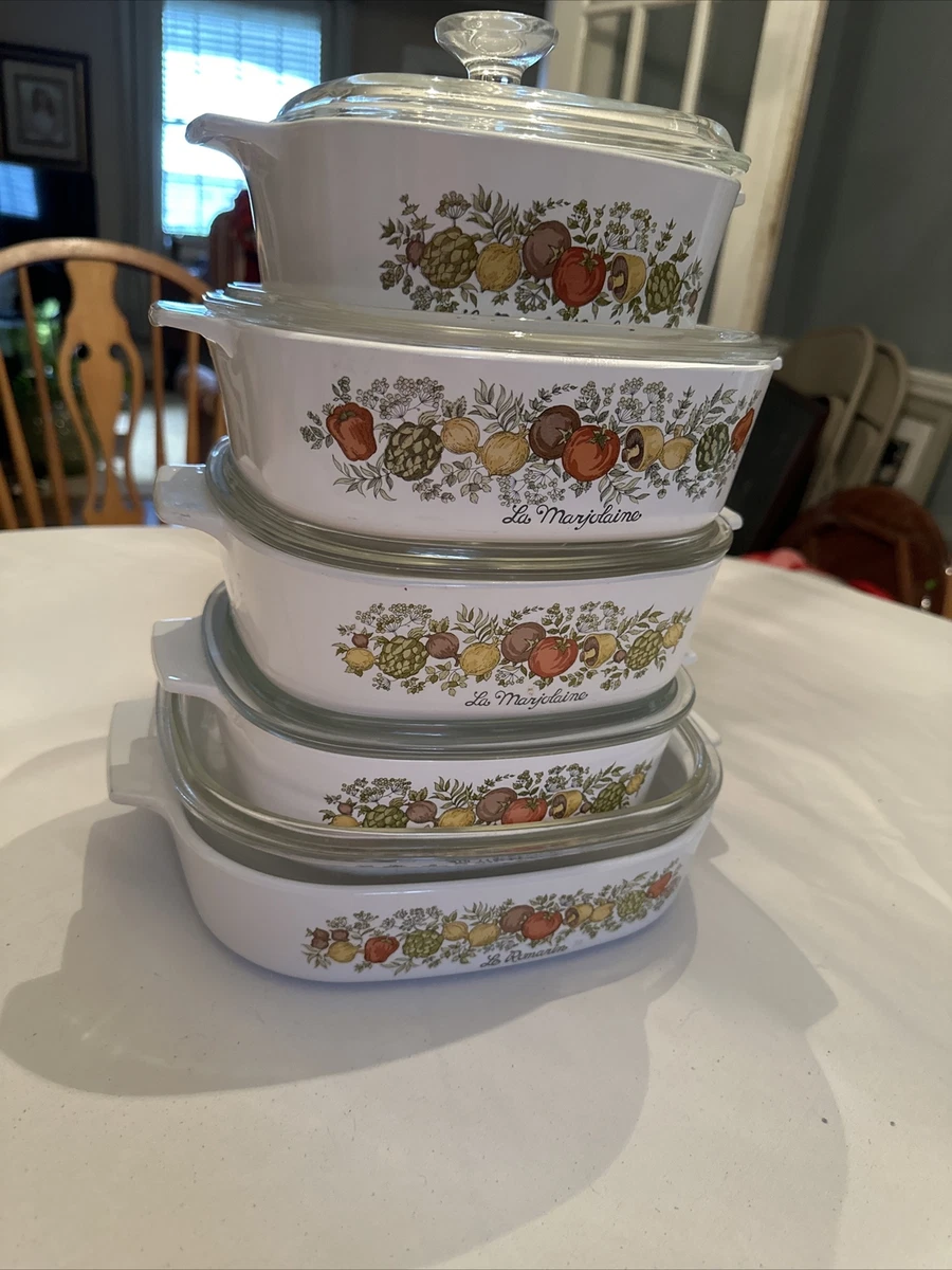 Vintage Corningware Spice of Life Covered Dishes - Set of Two with