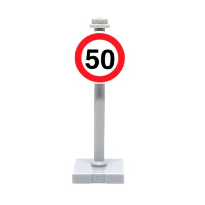 Original LEGO  50 Geschwindigkeitsbegrenzungsschild Straße Straße Ampel Stadt Zug City