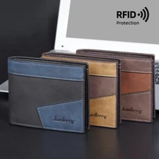 Mens Slim Bifold Wallet RFID Blocking Card Holder Minimalist Front Pocket Wallet