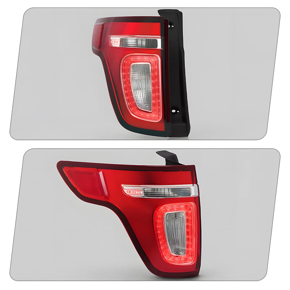 Luz trasera LED para Ford Explorer 2011-2015 roja transparente con bombillas lado izquierdo del conductor Foto 4 de 4