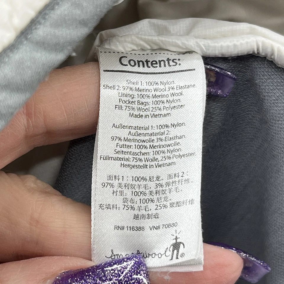 Chaqueta Smartwool Mujer Grande Gris PhD Smartloft Corbet 120 Correr Caminata Cremallera Completa Foto 4 de 4