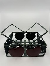 Vintage Home Interiors Apples Kitchen Storage Basket Green Metal Applesque