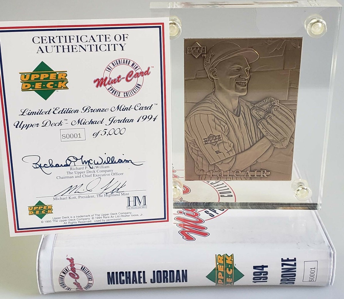 1994 Michael Jordan Upper Deck Highland Mint Bronze Card 1/5000