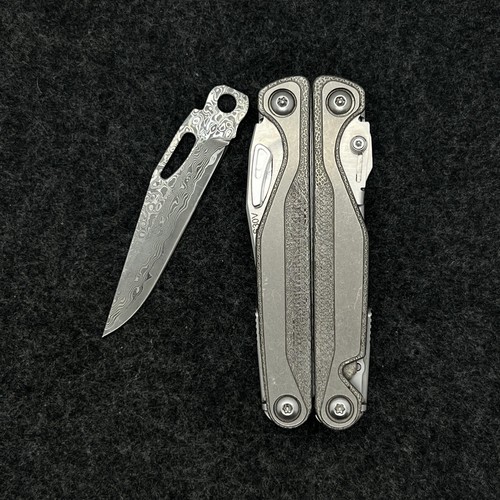 Coltello principale acciaio damascato nucleo VG10 per Leatherman carica onda segnale TTI - Foto 8 di 8