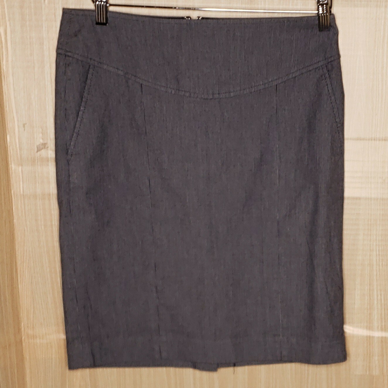 Banana Republic Womens Navy Pinstripe Stretch Pencil Skirt 6