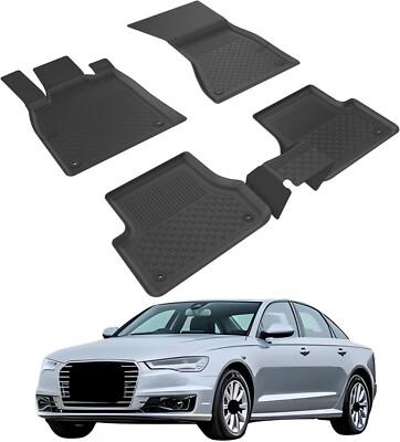 Floor Mats for Audi A6 2012-2018 | Custom Fit Floor Liner for Cars Black 4.5D