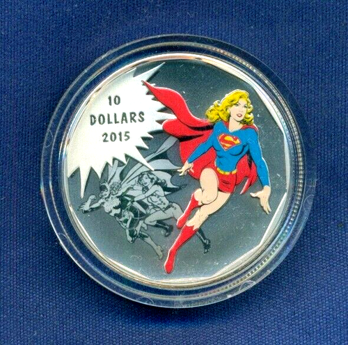 2015 MINT $10 SILVER COLORED COIN – SUPERGIRL UNITY -LIMITED ED 02981/30 000 - Foto 2 di 9