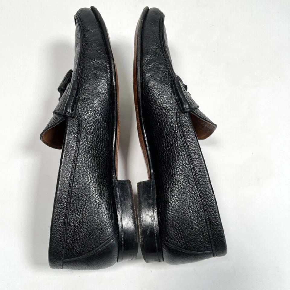 Paul Stuart Hombre Mocasines Cuero Talla 10.5 Negro Hecho a Mano Italia Foto 4 de 4