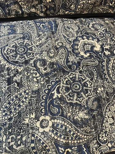 Woolrich Home Set of 2 Stanard Shams Navy White Paisley Great Condition Queen - Picture 2 of 7