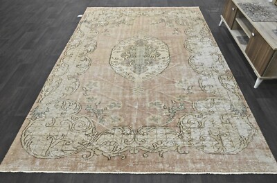 Oushak 7x10,Turkish Rug,vintage,anatolian,BEIGE,kilim,Bohemian,handmade,wool