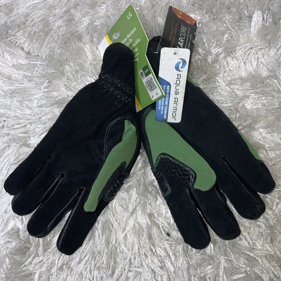 Guante John Deere forrado de cuero resistente al agua talla grande LP68208 nuevo Foto 3 de 4