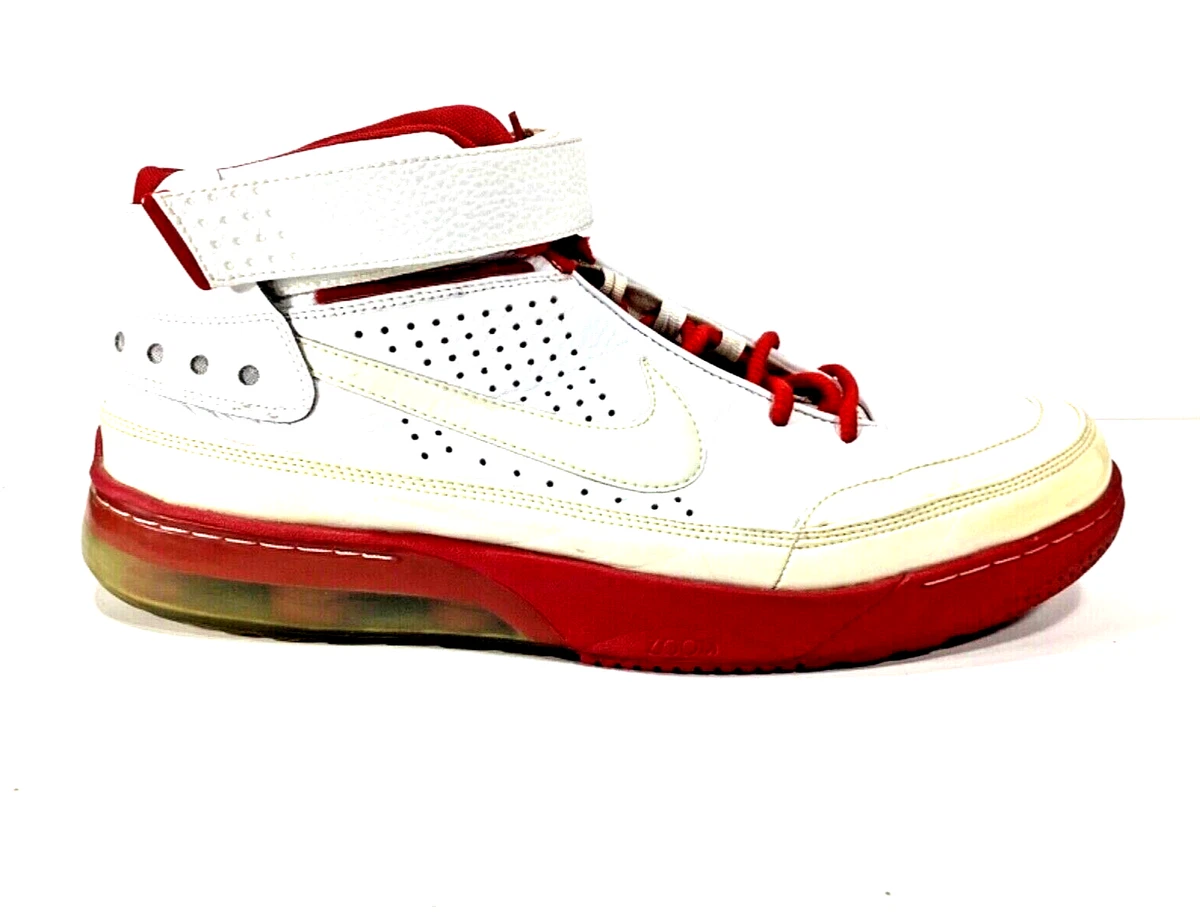 Nike Mens Shox Spotlight 315836 111 Mid Top White Red Basketball Shoes US 15