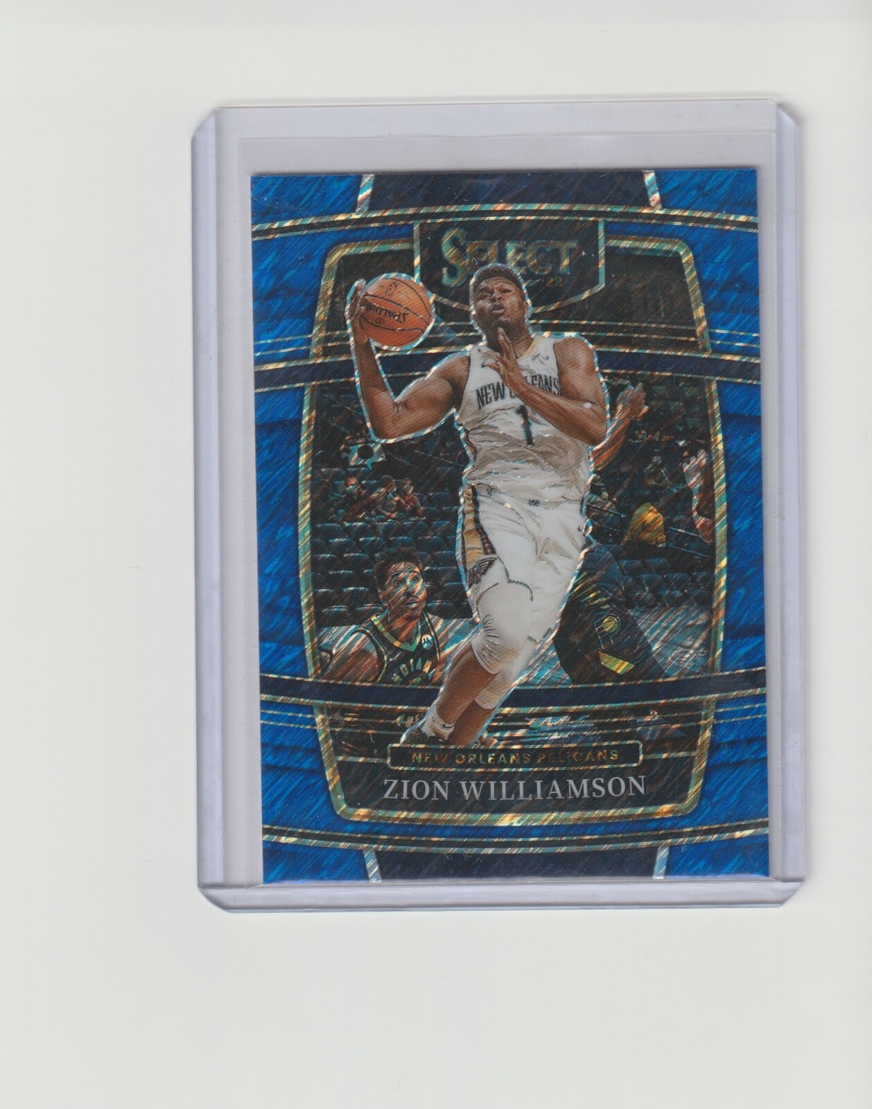 2021-22 Panini Select Zion Williamson Concourse Blue Shimmer Prizm #96 Pelicans