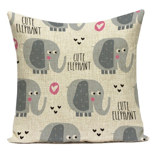 Animal Elephant Hot Air Balloon Cushion Cover Engineering Vehicle Pillow Case - Picture 18 of 56