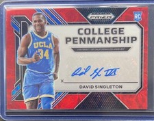 2023-24 Panini Prizm Draft Picks David Singleton College Penmanship RC Red /40